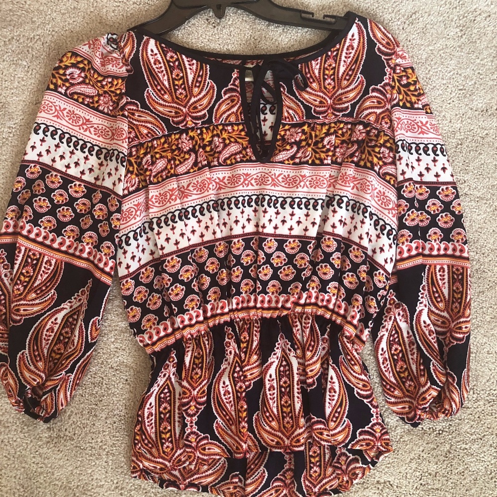 GB Navy and Orange Blouse
